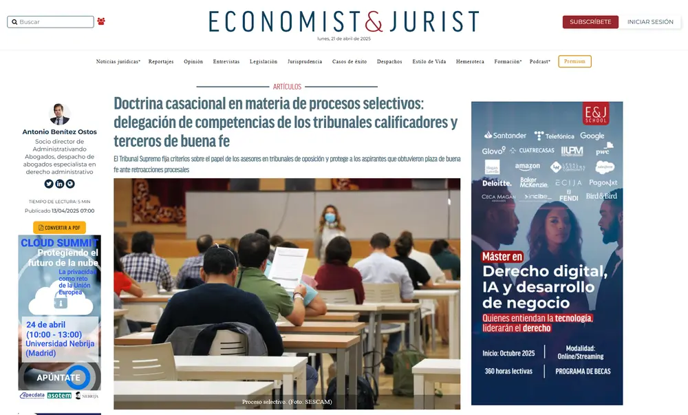 Doctrina casacional en materia de procesos selectivos - E&J_ - [www.economistjurist.es]